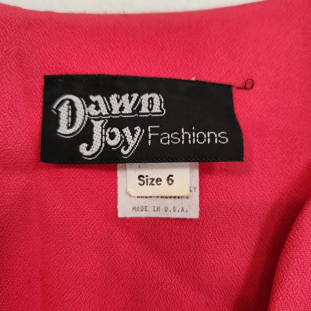 Vintage Dawn‎ Joy Fashions Coral/Red Dress, Size 6 - Picture 4 of 6